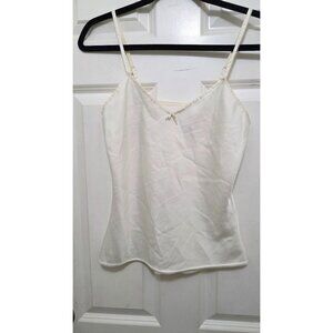 VTG Vassarette White Satin Y2K 90 Adjustable Strap Camisole Top Women's Size 32